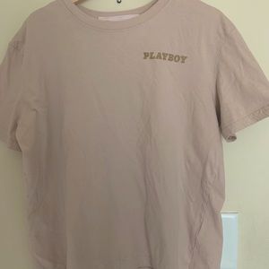 Cream Playboy Oversized Boxy Tee